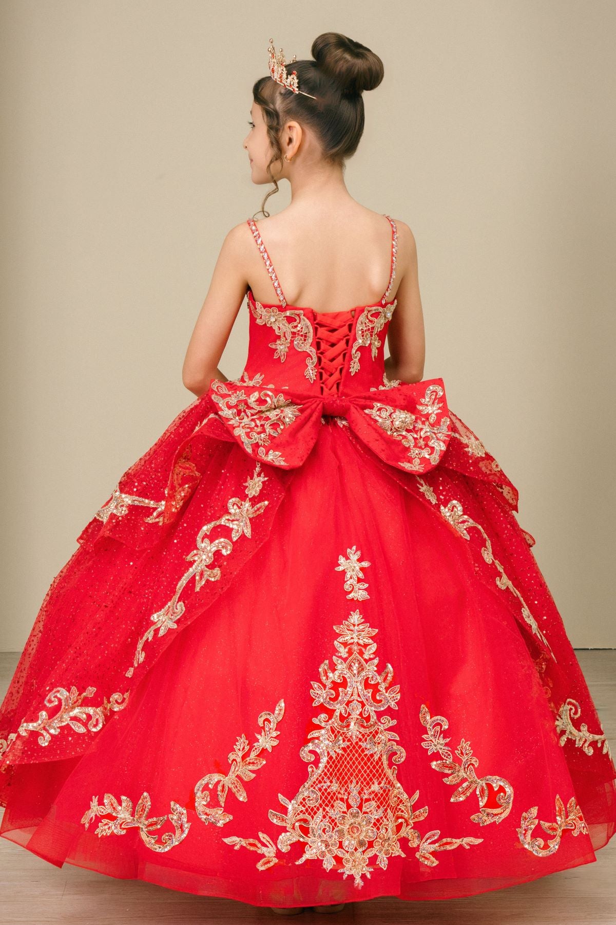 Sweetheart Floor-Length Tulle Satin Pageant Ball Gown - Cinderella Couture CC8575