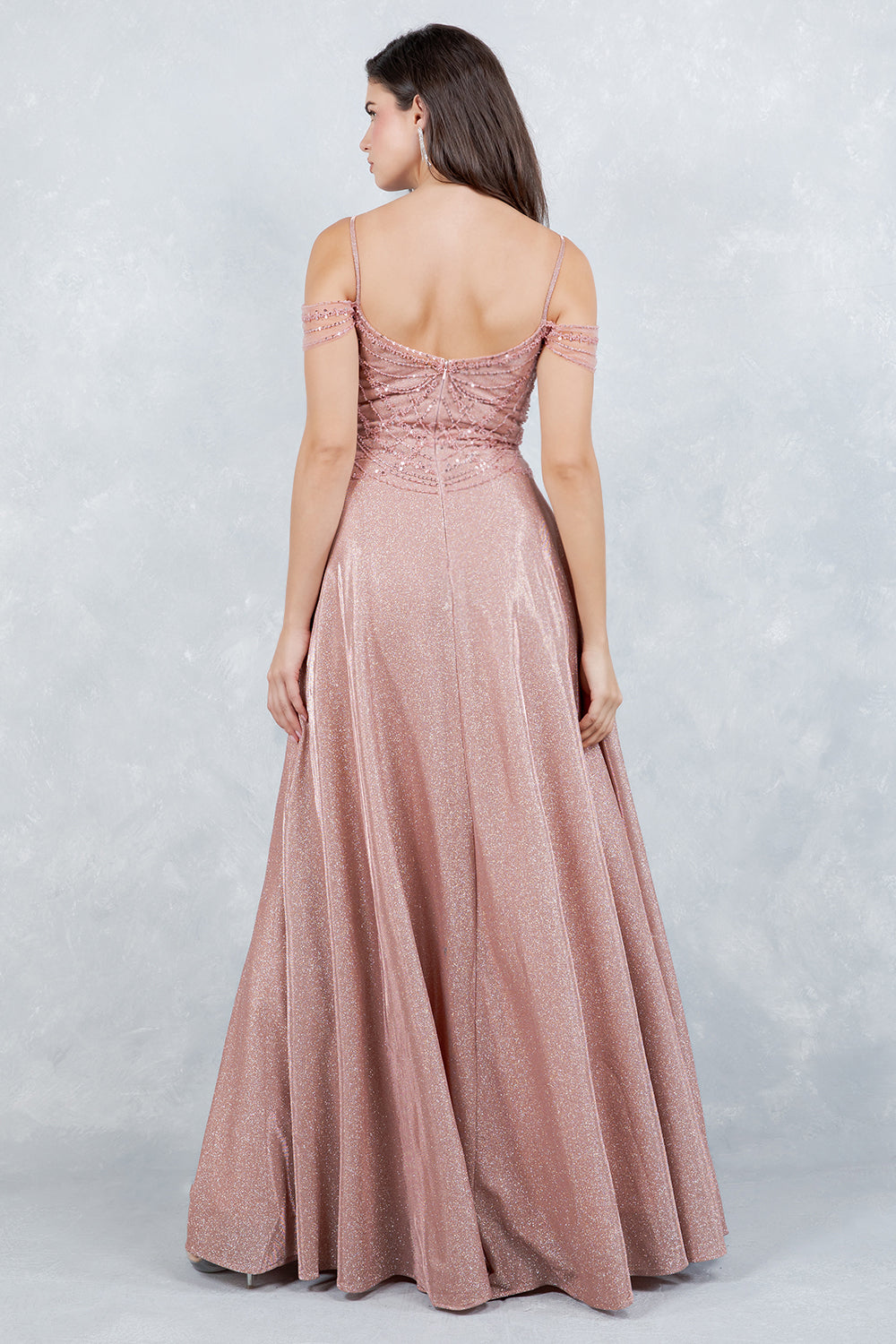 Prom Dresses A Line Long Formal Sequin Prom Dress Cinderella Couture 8581J Rose