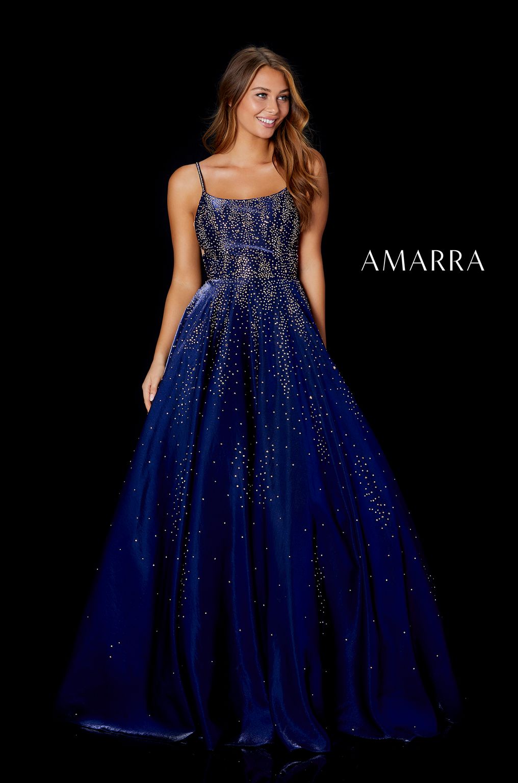Prom Dresses Long Satin Ball Gown Prom Dress Navy