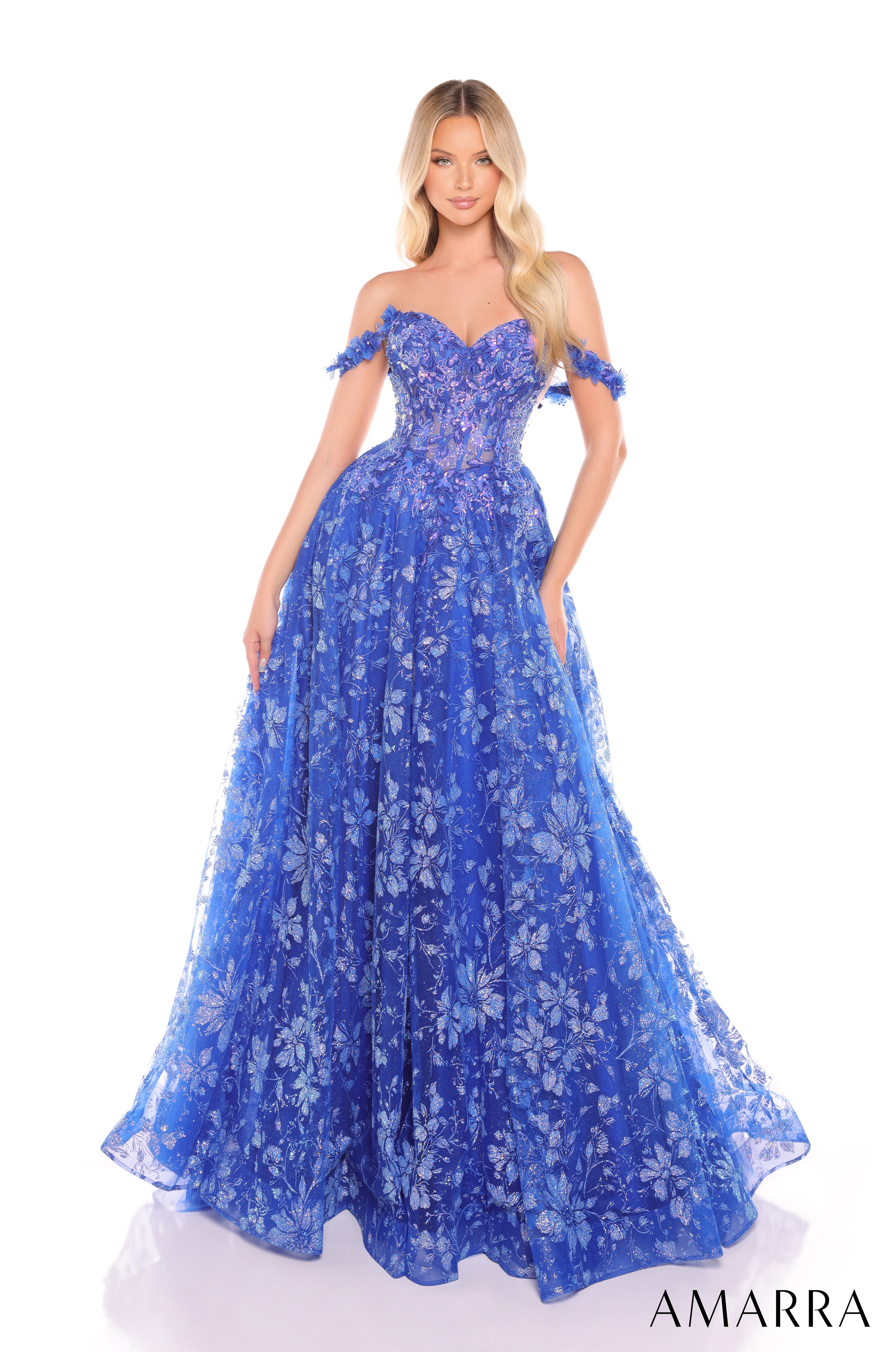 Prom Dresses Long Prom Ball Gown Formal Glitter Corset Prom Dress Royal Blue