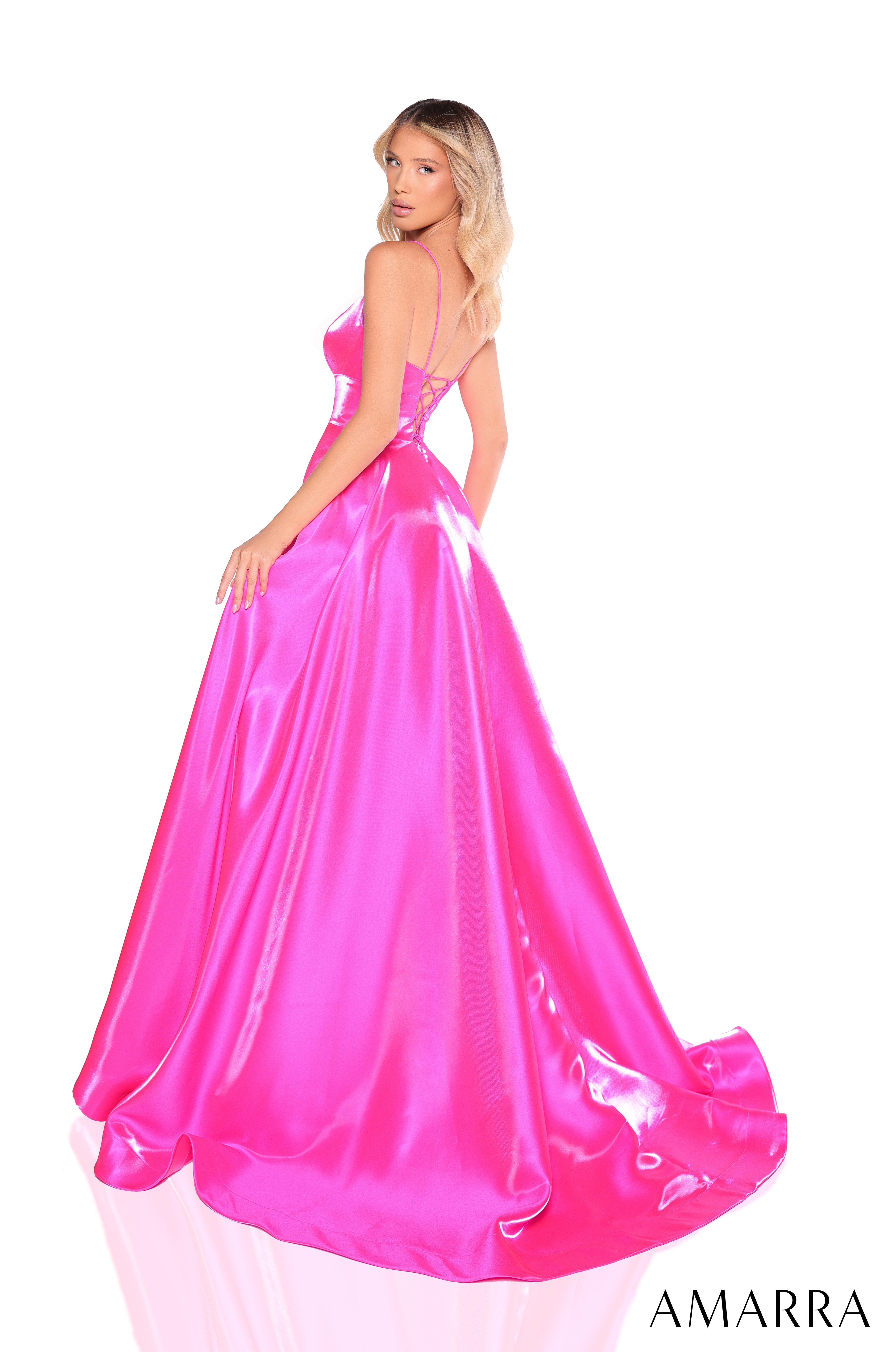 Prom Dresses Long Formal Slit A Line Prom Dress Fuchsia
