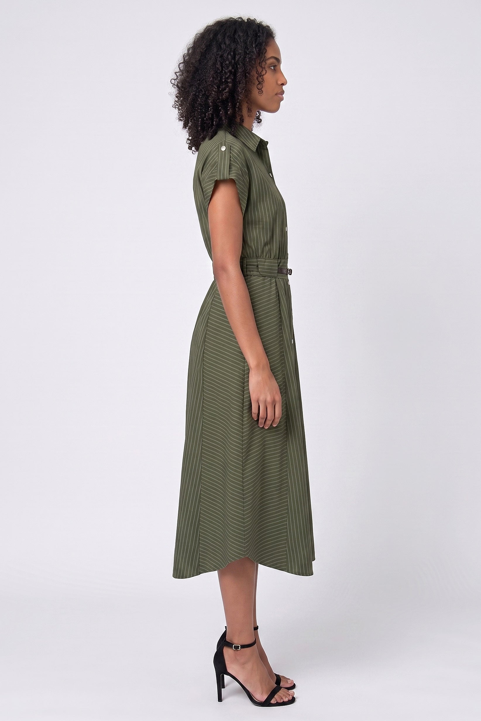 Dolman Sleeve Belted Midi Dress Badgley Mischka BW50397