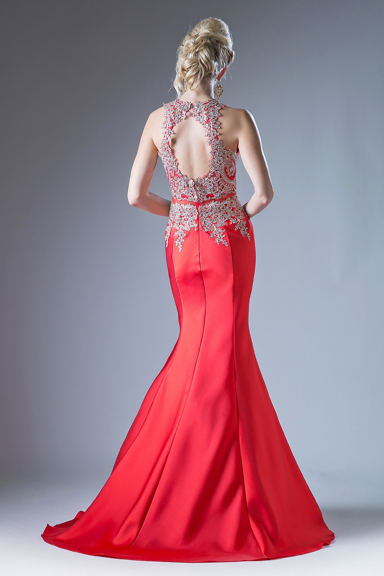 Prom Dresses Mermaid Lace Long Formal Fitted Evening Prom Dress Red