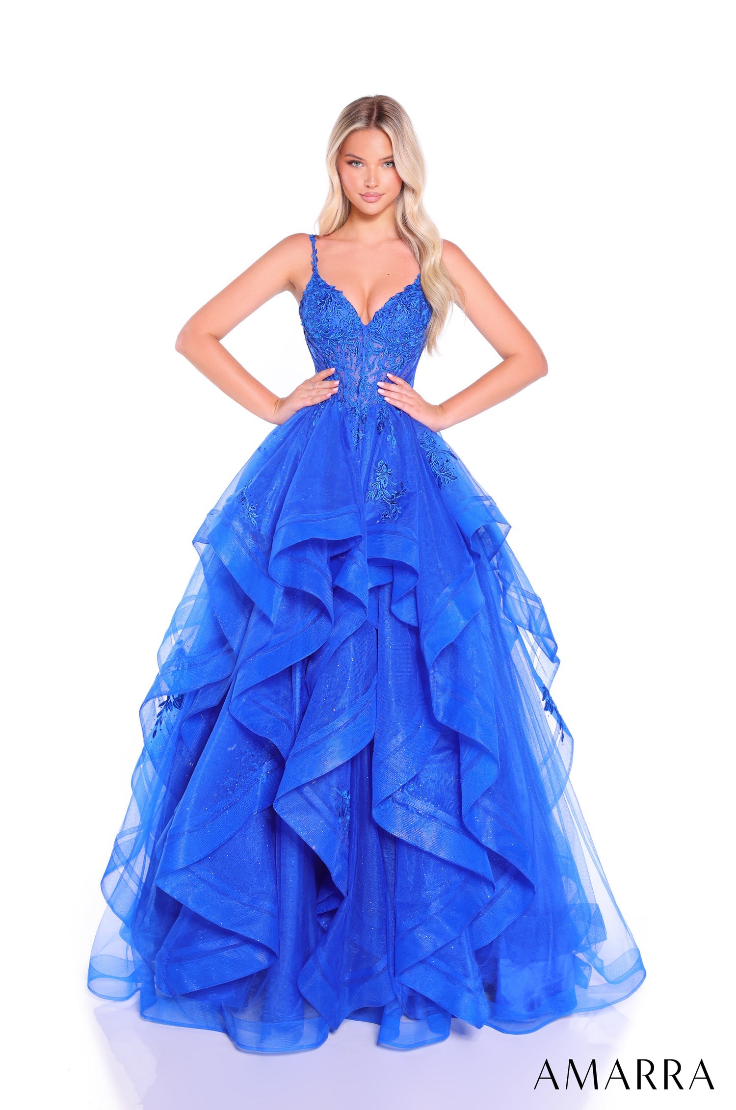 Prom Dresses Long Lace Corset Prom Ball Gown Royal Blue