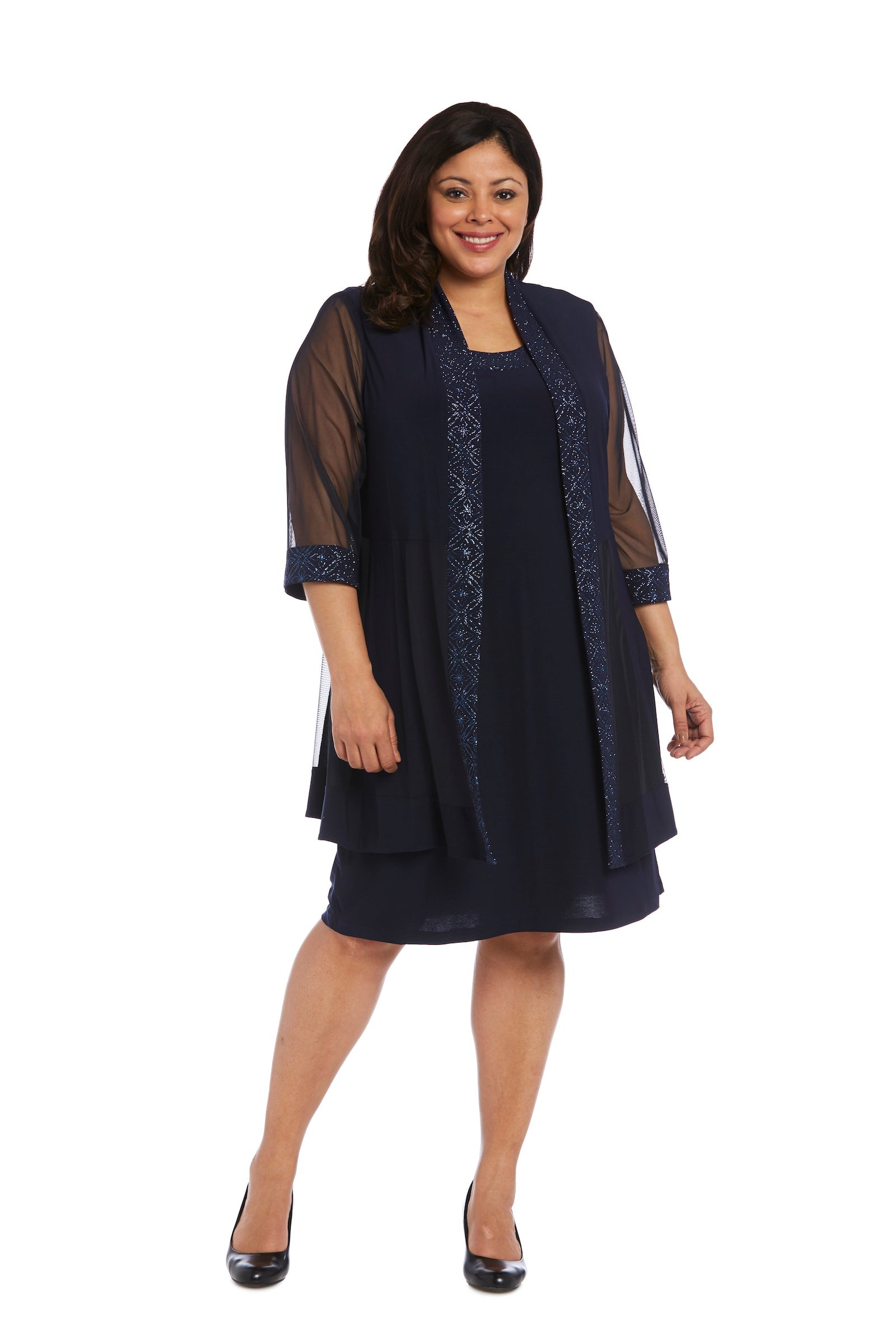 Plus Size Short Jacket Dress Dress R&M Richards 8993W