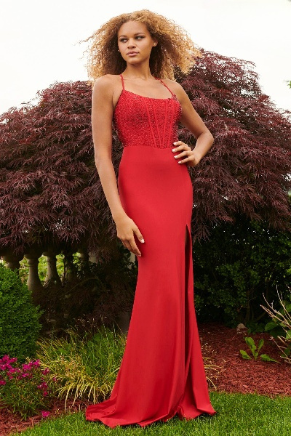 Prom Dresses Fitted Prom Long Corset Formal Dress Ruby