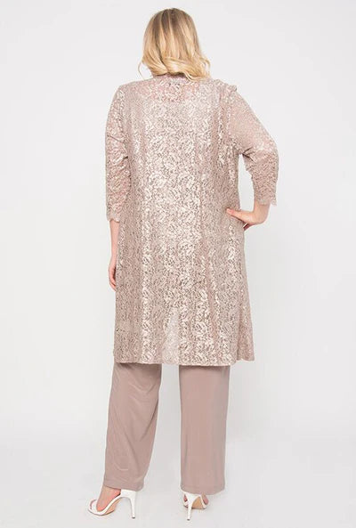 Metallic Lace Pant Suit R&M Richards 1993