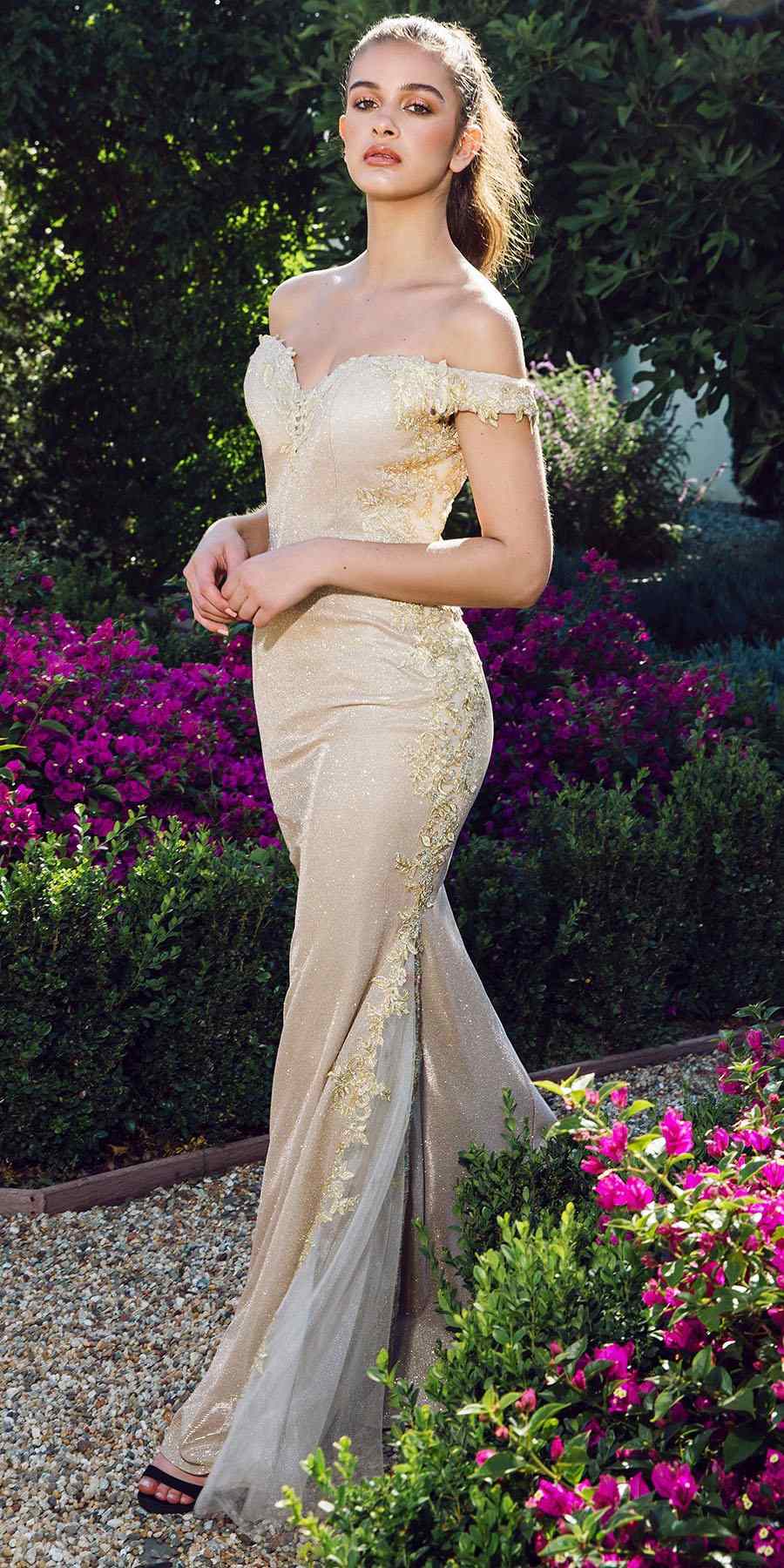 Prom Dresses Long Prom Formal Mermaid Lace Dress Eureka Fashion 9007 Champagne/Gold
