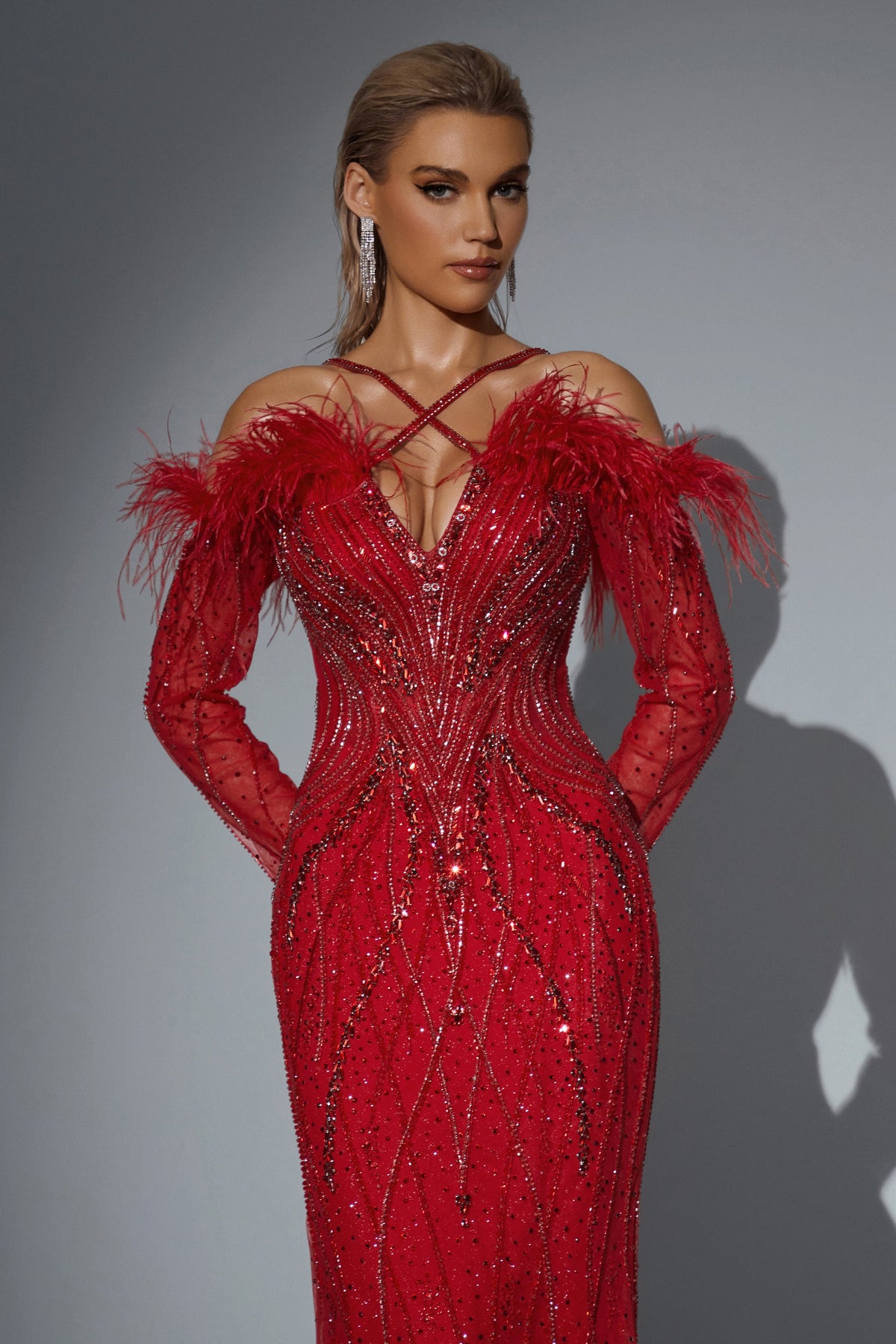V-Neck Floor-Length Sequin Evening Mermaid Pre Order