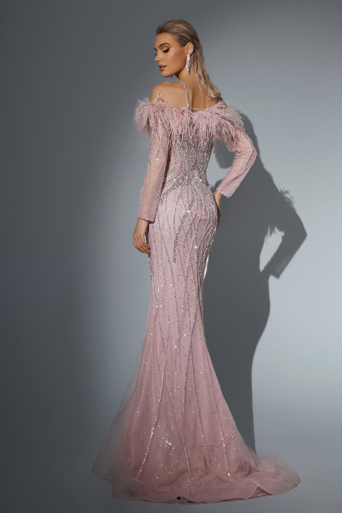 V-Neck Floor-Length Sequin Evening Mermaid Pre Order