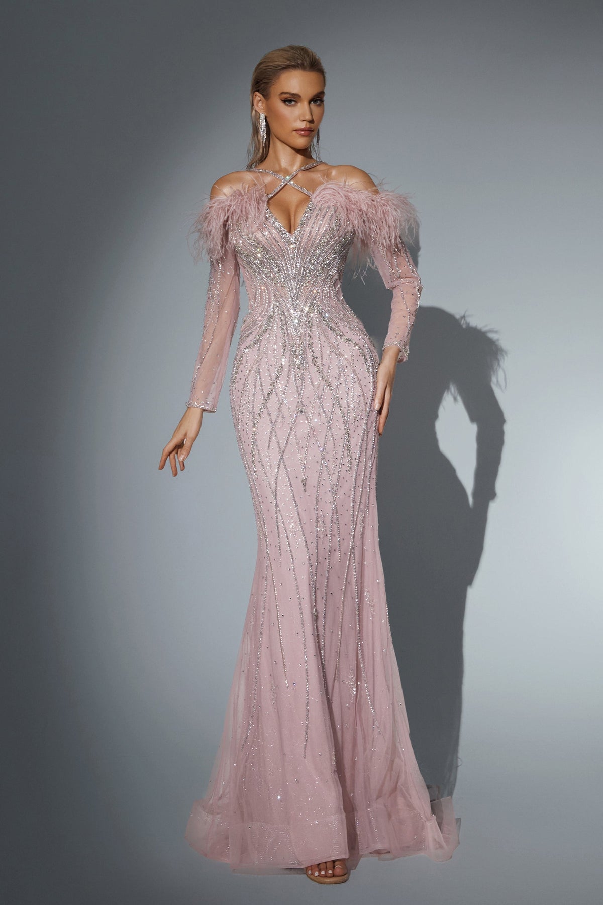 V-Neck Floor-Length Sequin Evening Mermaid Pre Order