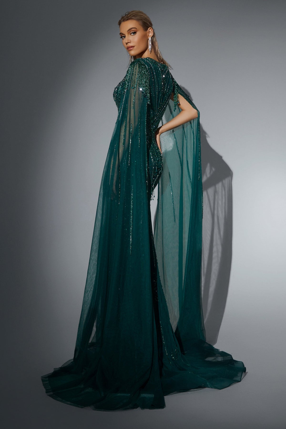 V-Neck Floor-Length Tulle Evening Mermaid Pre Order