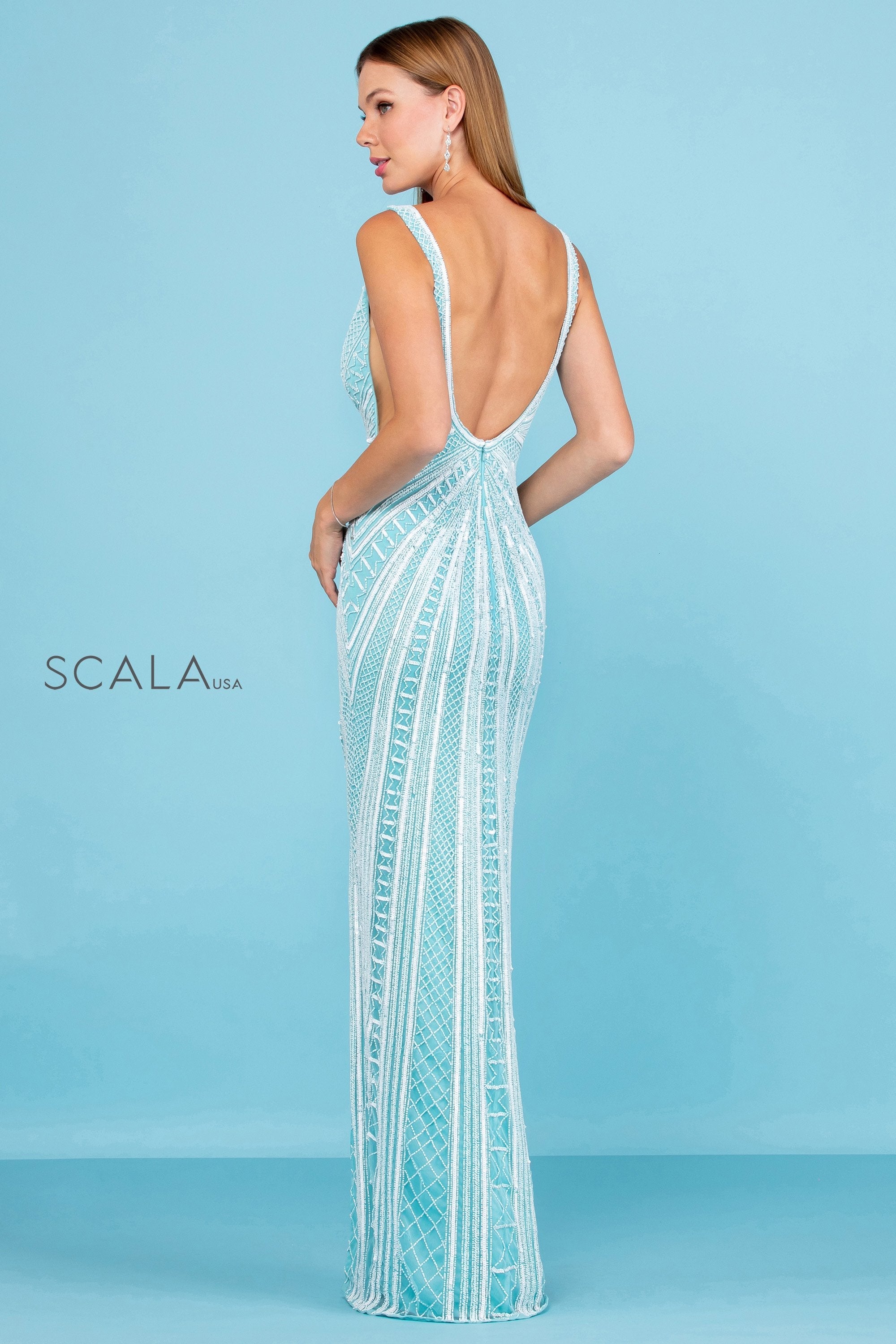 Prom Dresses Long Formal Sequin Prom Dress Turquoise/Ivory