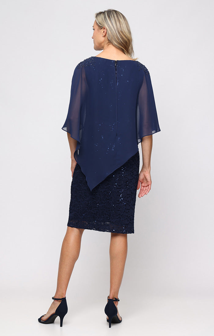 Cocktail Dresses Lace Short Mini Cocktail Dress SL Fashions 9113150 New Navy