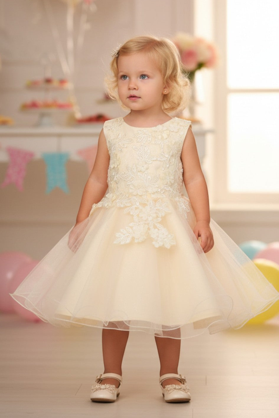 Sleeveless Baby Flower Girls Dress