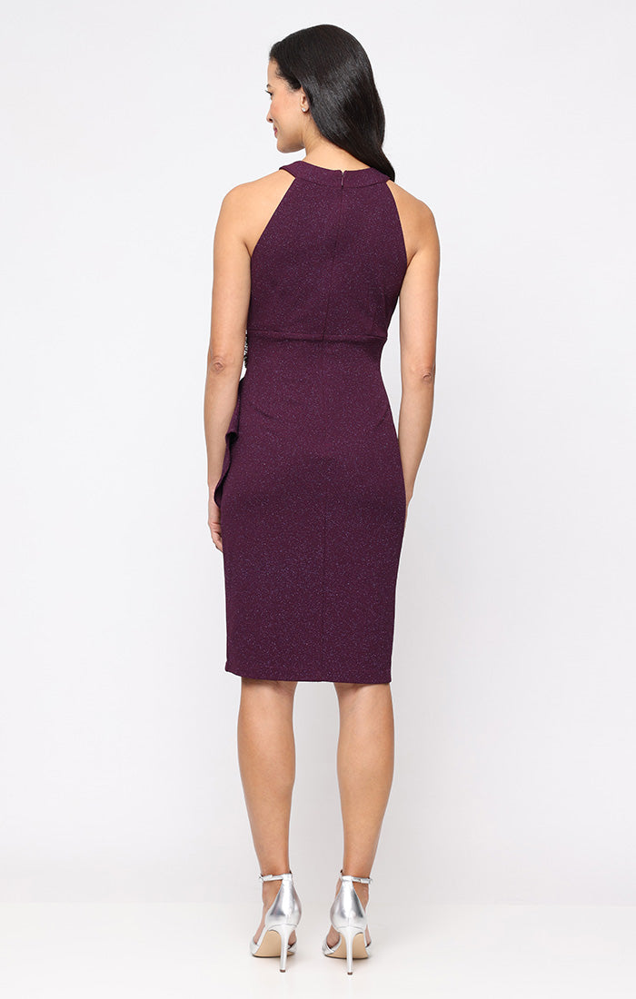 Cocktail Dresses Short Glitter Fitted Cocktail Dress PLUM