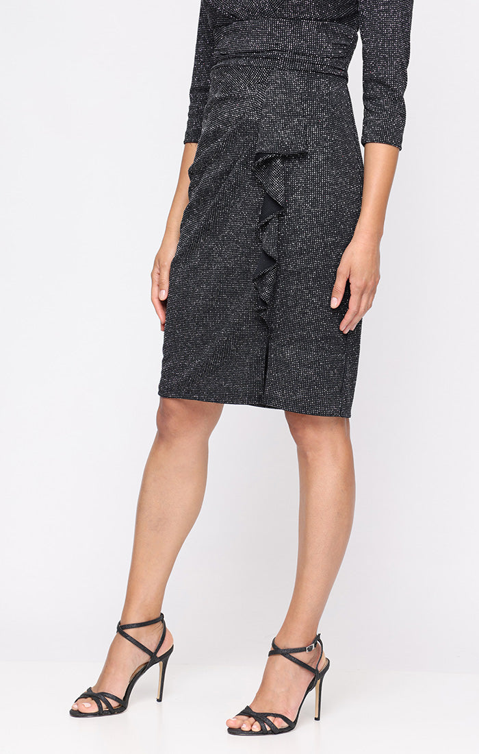 Cocktail Dresses Metallic Fitted Mini Short Cocktail Dress Black