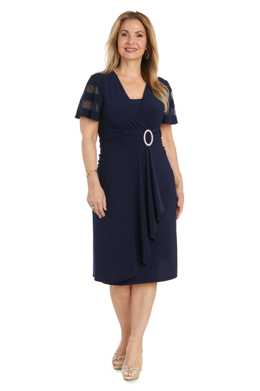 Black R&M Richards 9129 Short Mother of the Bride Cocktail Dress