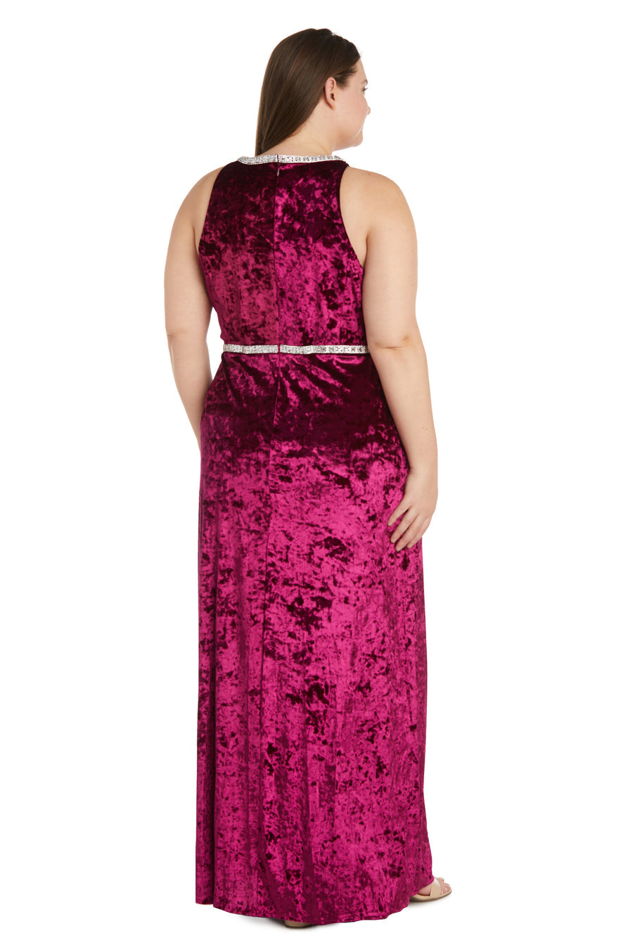 Plus Size Formal Dresses Long Crinkle Velvet Formal Plus Size Dress Burgundy