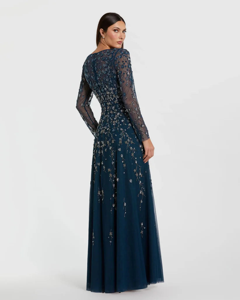 Mac Duggal Long Sleeve Formal Evening Gown 9131 - The Dress Outlet