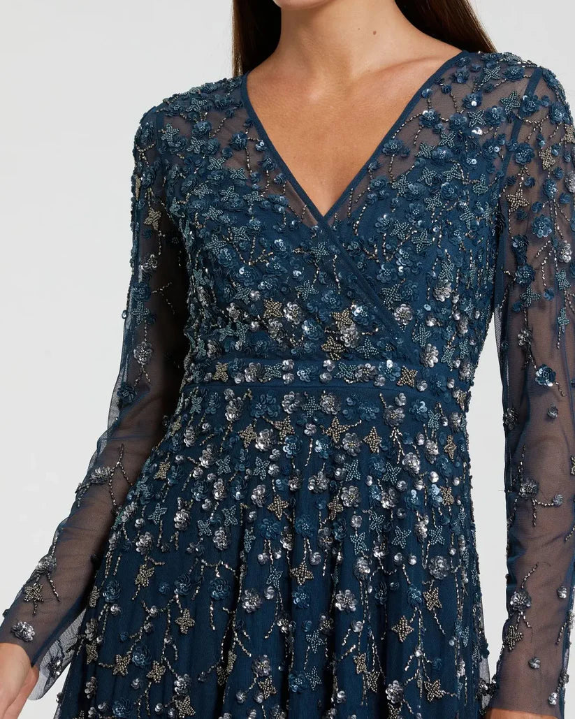 Mac Duggal Long Sleeve Formal Evening Gown 9131 - The Dress Outlet
