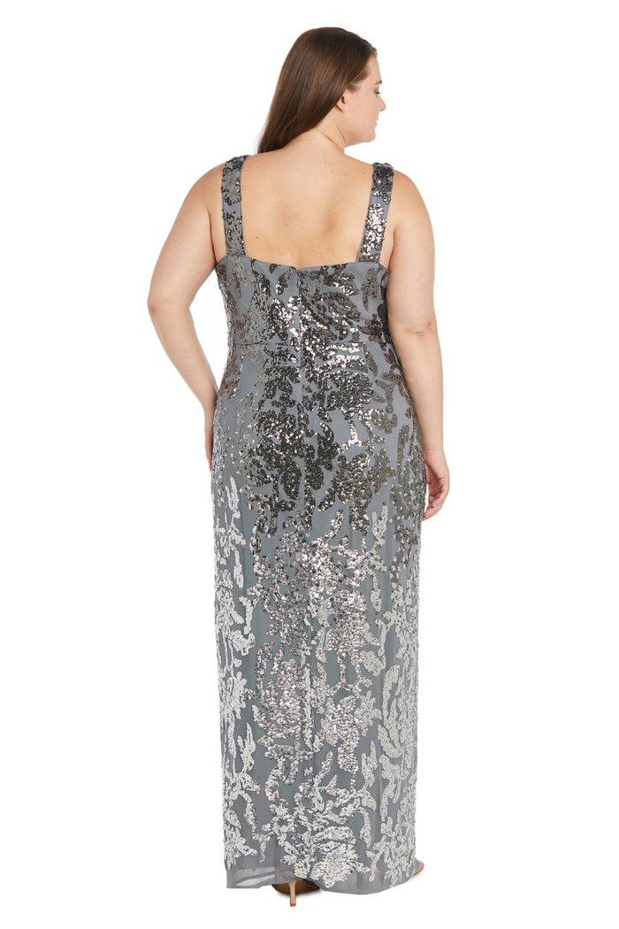 Formal Dresses Plus Size Ombre Sequin Column Long Dress Gunmetal