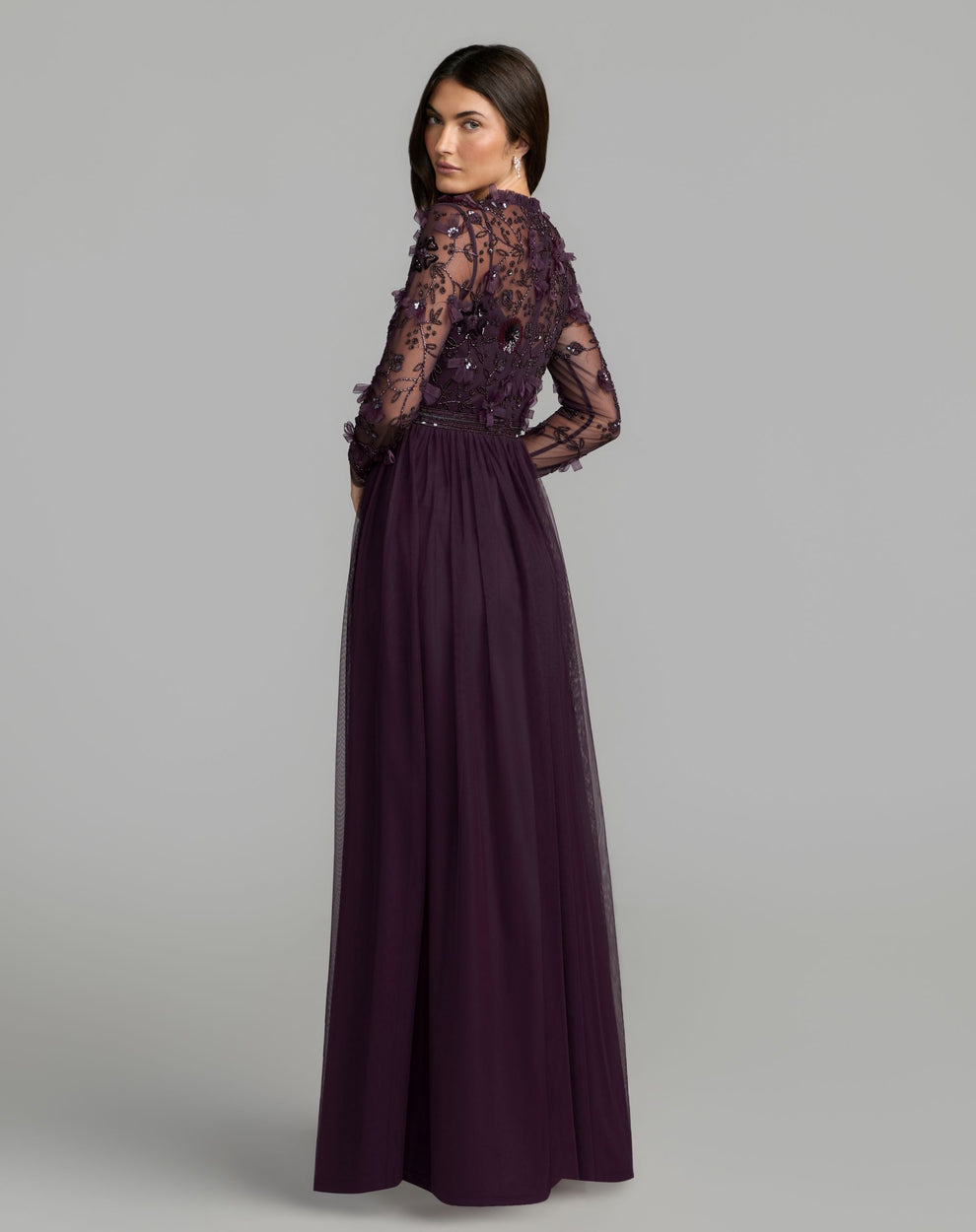 Crew/High-Neck Floor-Length Lace Occasion A-Line Mac Duggal 999132P