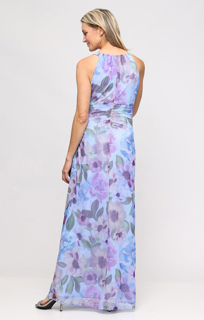 Formal Dresses Long Formal Print Mother of the Bride Dress SL Fashions 9132147 Blue/Multi