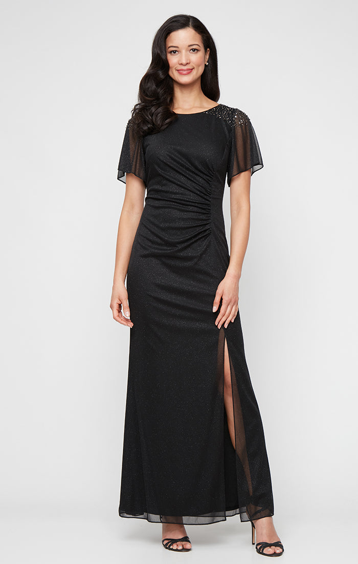 Mother of the Bride Dresses Long Formal Mother of the Bride Slit Dress Black