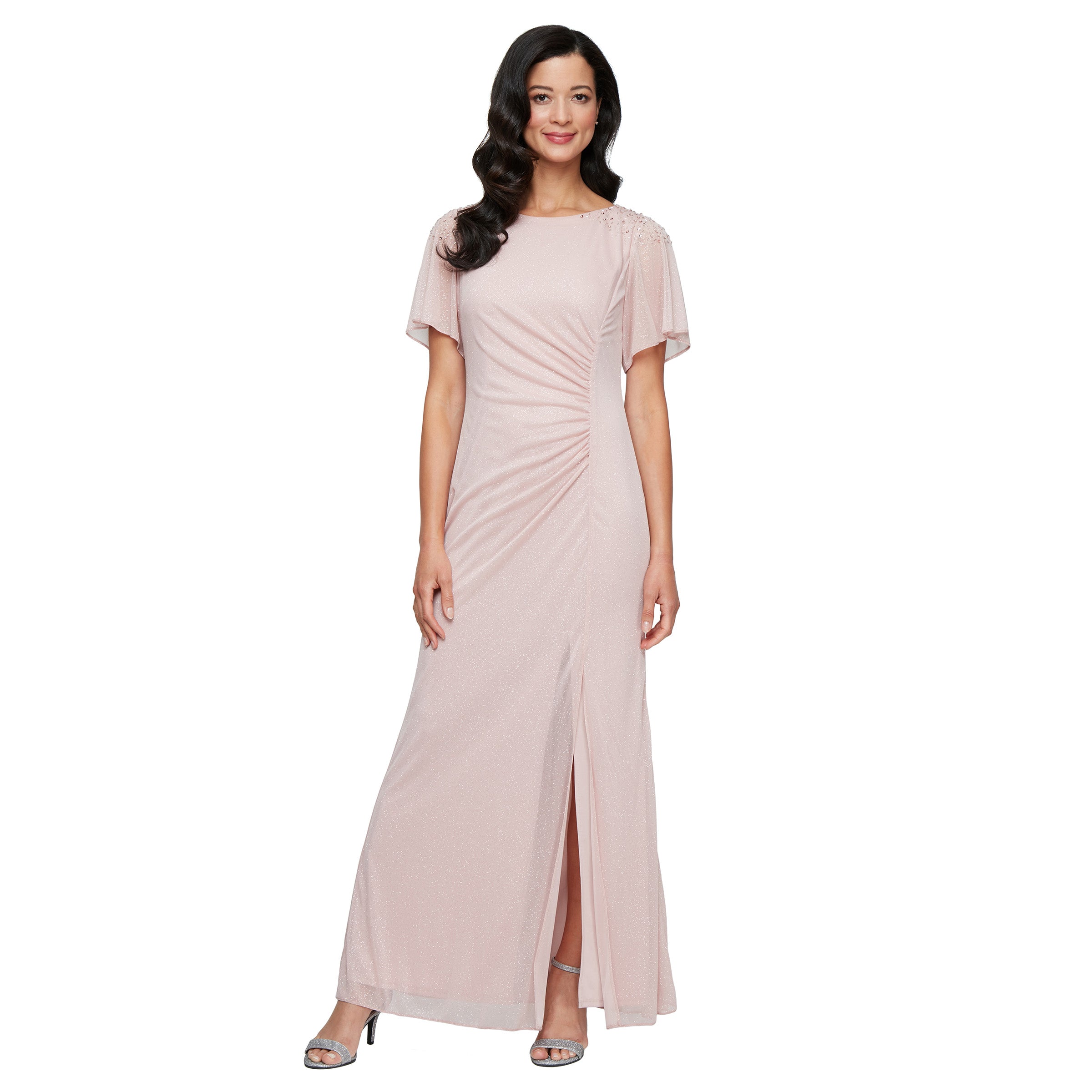 Mother of the Bride Dresses Long Formal Mother of the Bride Slit Dress Blush