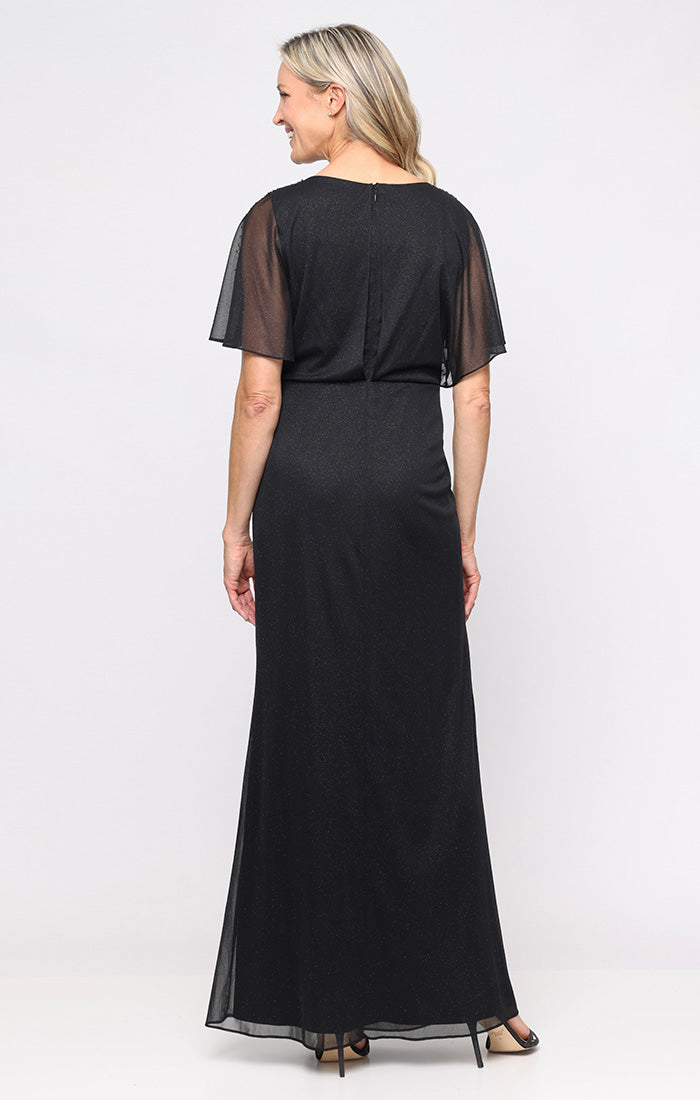 Mother of the Bride Dresses Long Formal Mother of the Bride Dress - Glitter Beaded - SL Fashions 9133272 Black-Mesh-9133272-A Line