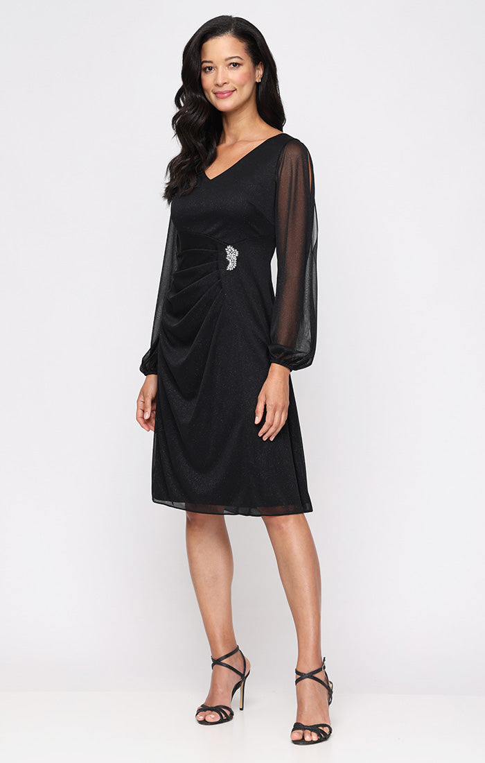 Mother of the Bride Dresses Short Mother of the Bride Glitter Cocktail Dress BLACK