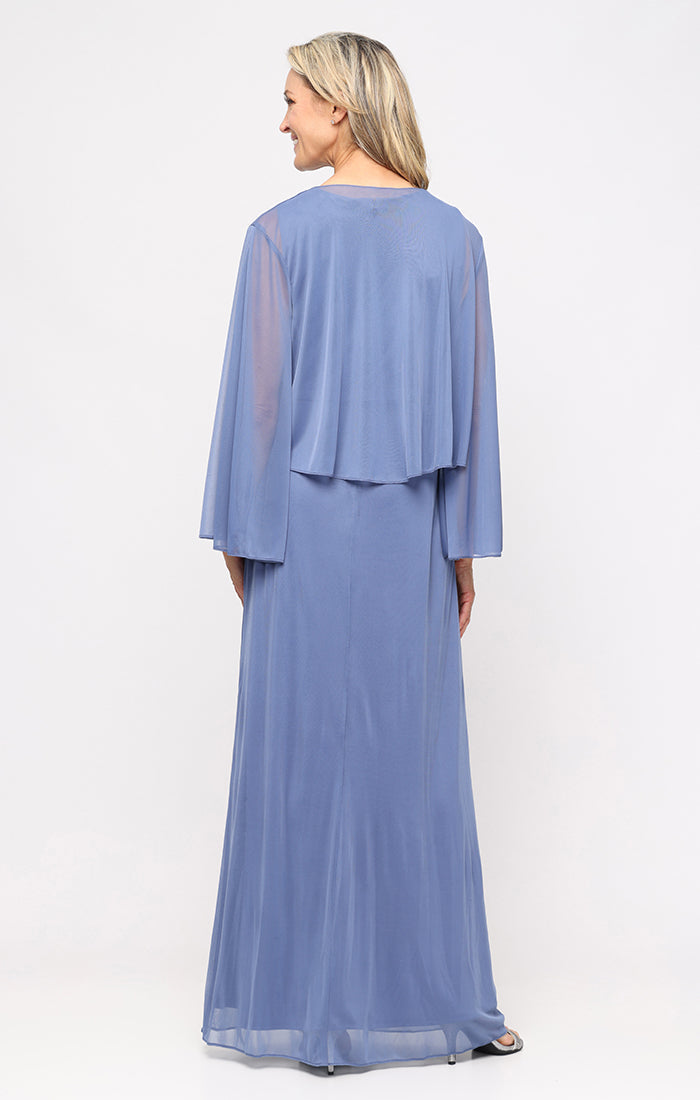 Mother of the Bride Dresses Long Formal Slit Evening Mother of the Bride Dress SL Fashions 9135274 Dusty Blue