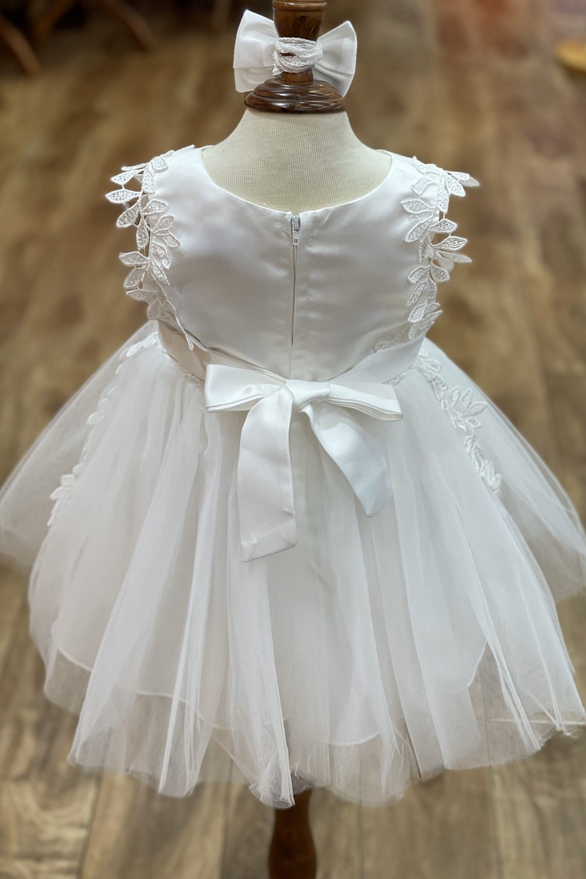 Jewel Neck Cap-Sleeve Tulle Baby Flower Girl Dress Cinderella Couture 9139B