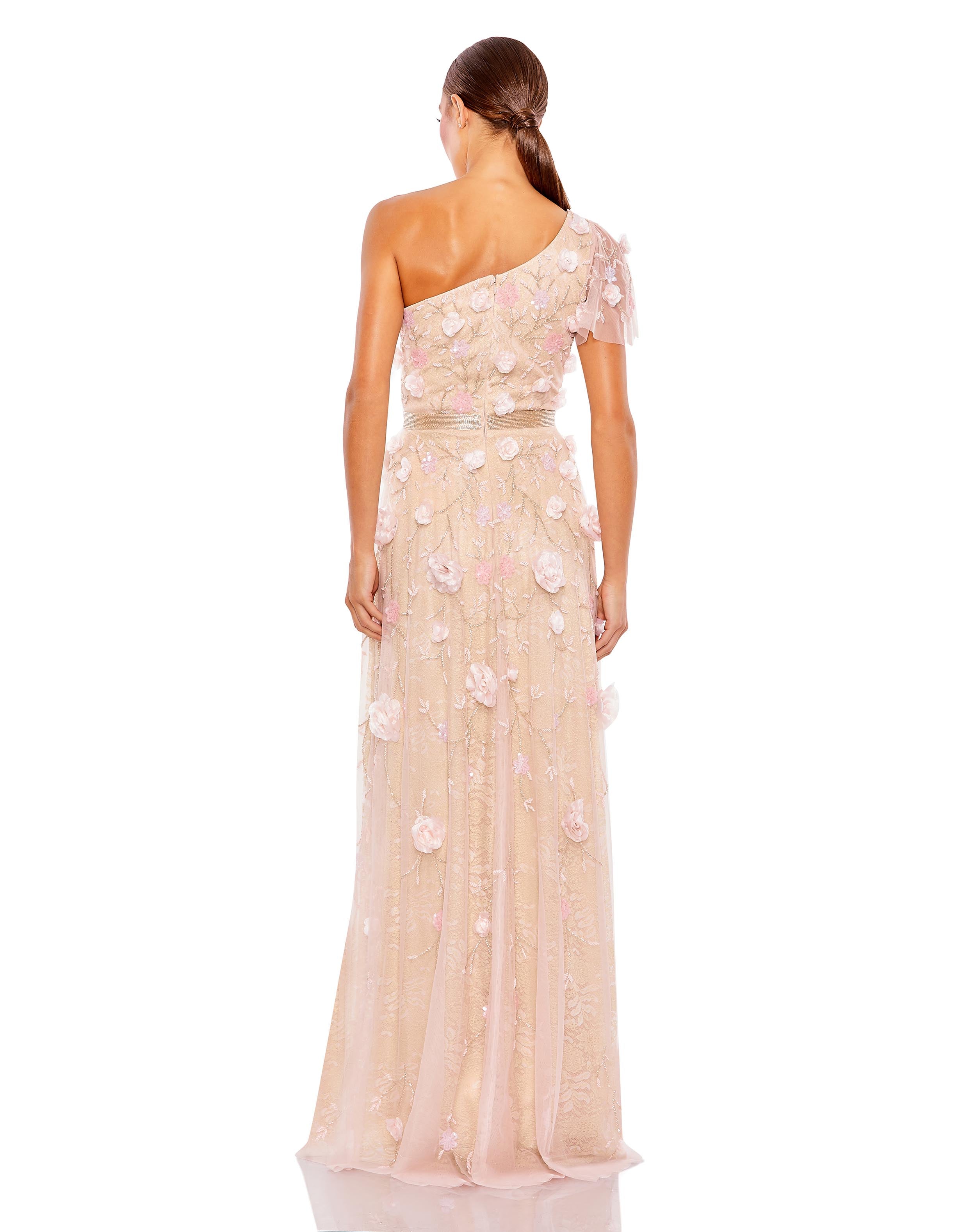 Prom Dresses Long Formal Prom A Line Slit Dress Blush Gold