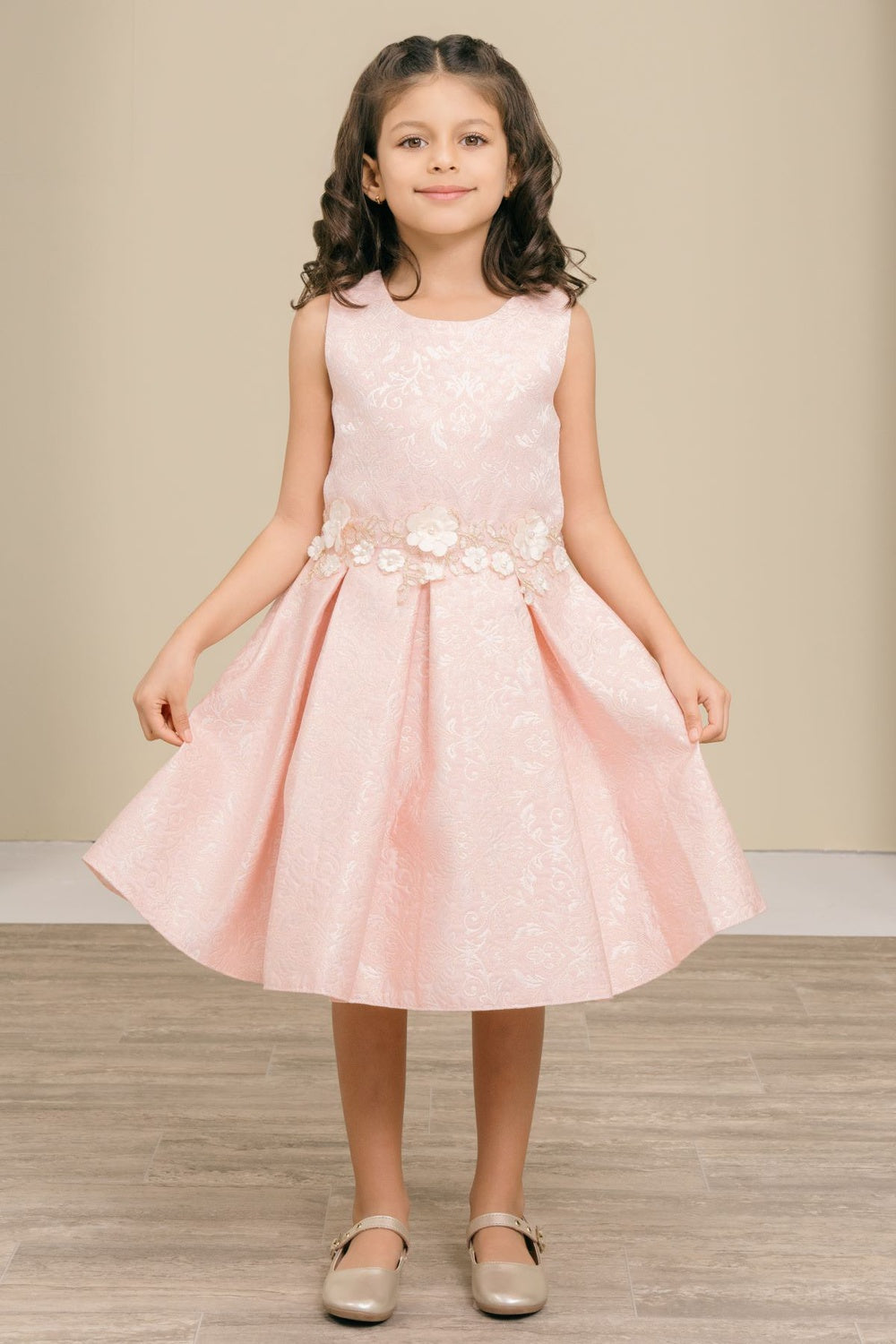Flower Girl Dresses 3D Floral Print A Line Flower Girl Dress Pink