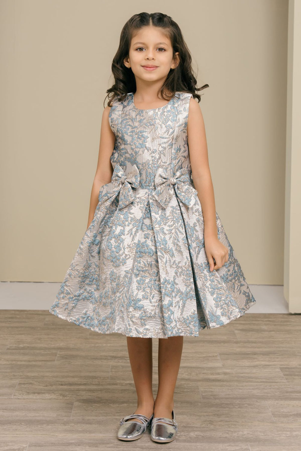 Flower Girl Dresses Floral Print Short A Line Flower Girl Dress Dusty Blue
