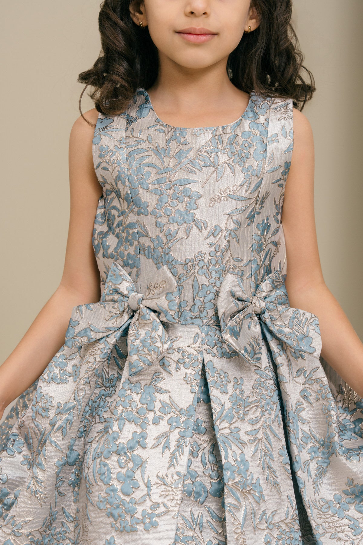 Flower Girl Dresses Floral Print Short A Line Flower Girl Dress Dusty Blue