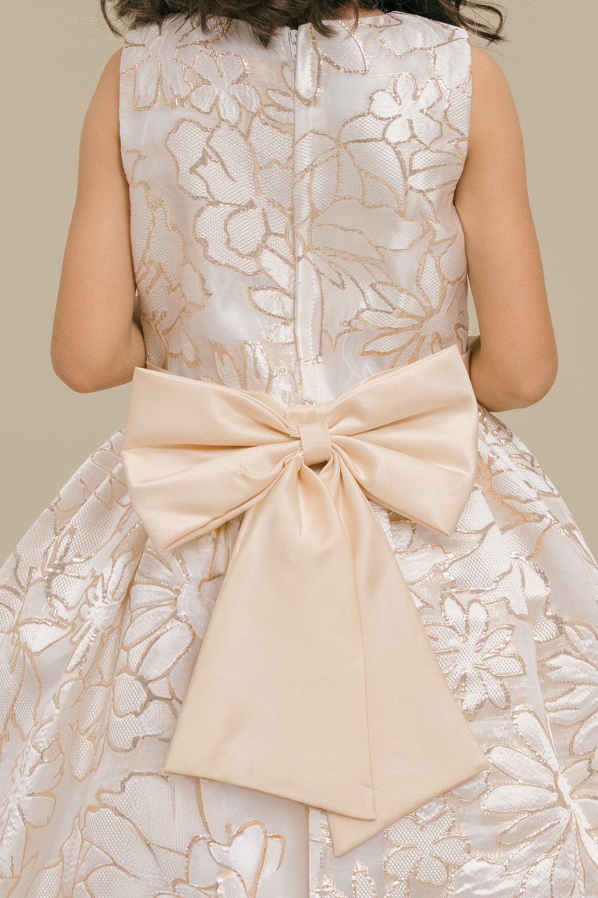 Flower Girl Dresses 3D Floral A Line Print Short Flower Girl Dress Champagne