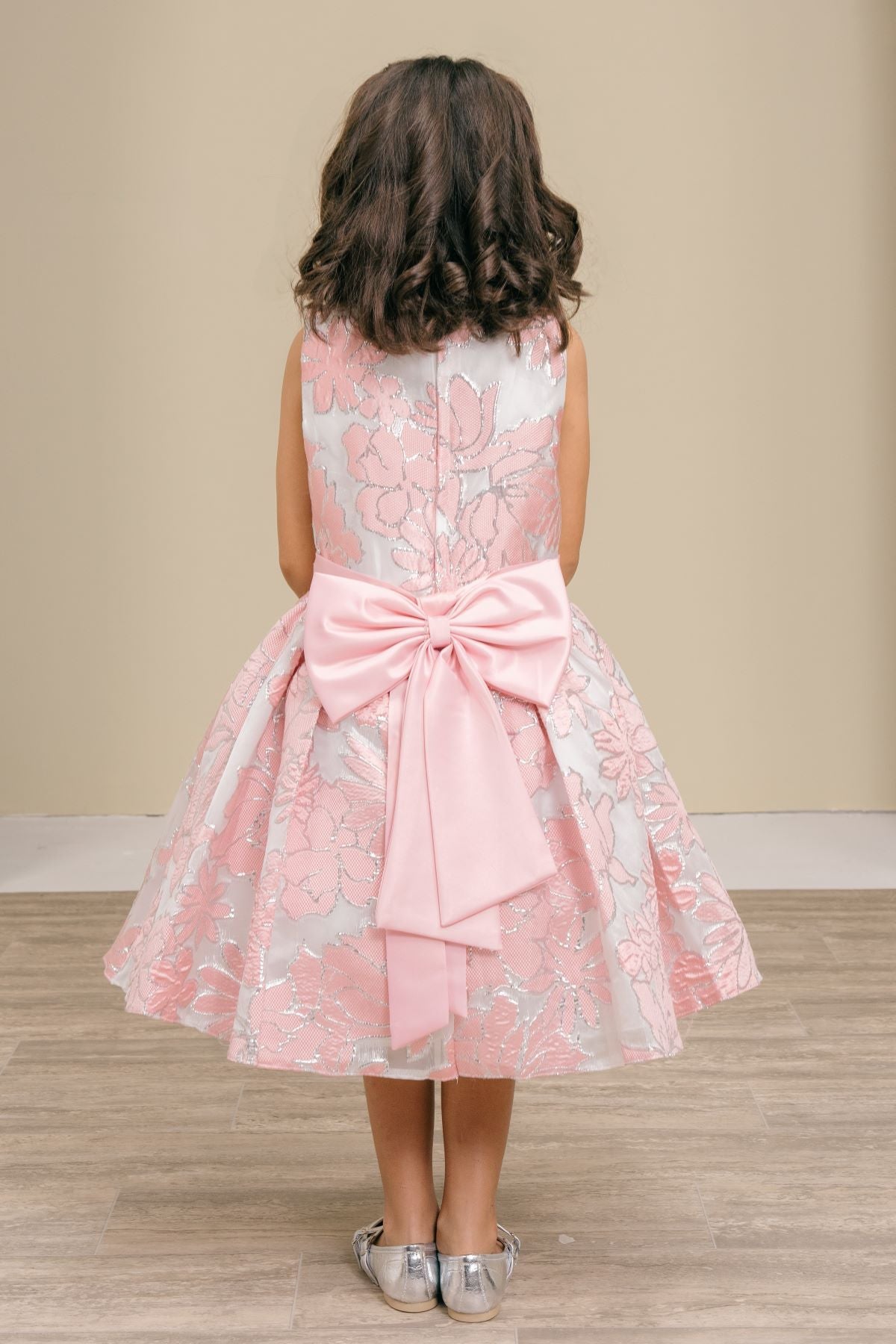 Flower Girl Dresses 3D Floral A Line Print Short Flower Girl Dress Pink