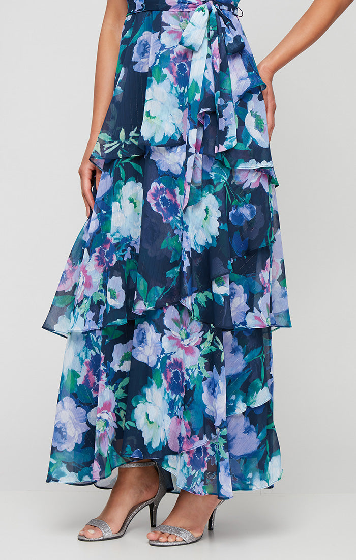 V-Neck Floor-Length Chiffon Formal A-Line Dress SL Fashions 9471997