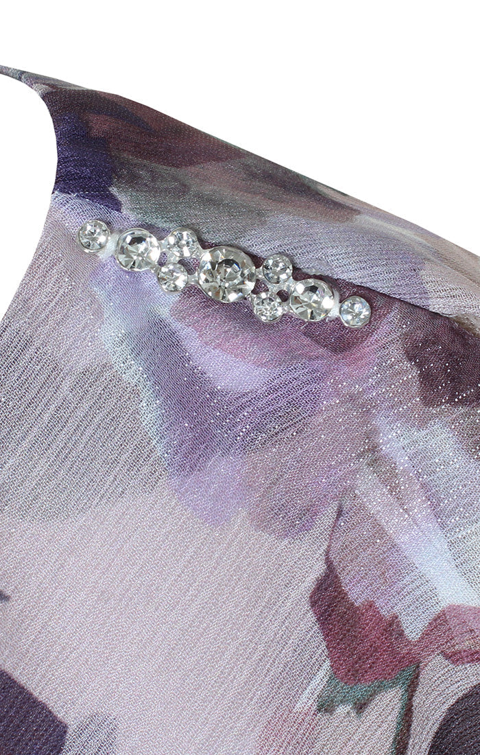 Mother of the Bride Dresses Printed Mother of the Bride Tiered Midi Cocktail Dress BLUSH MULTi