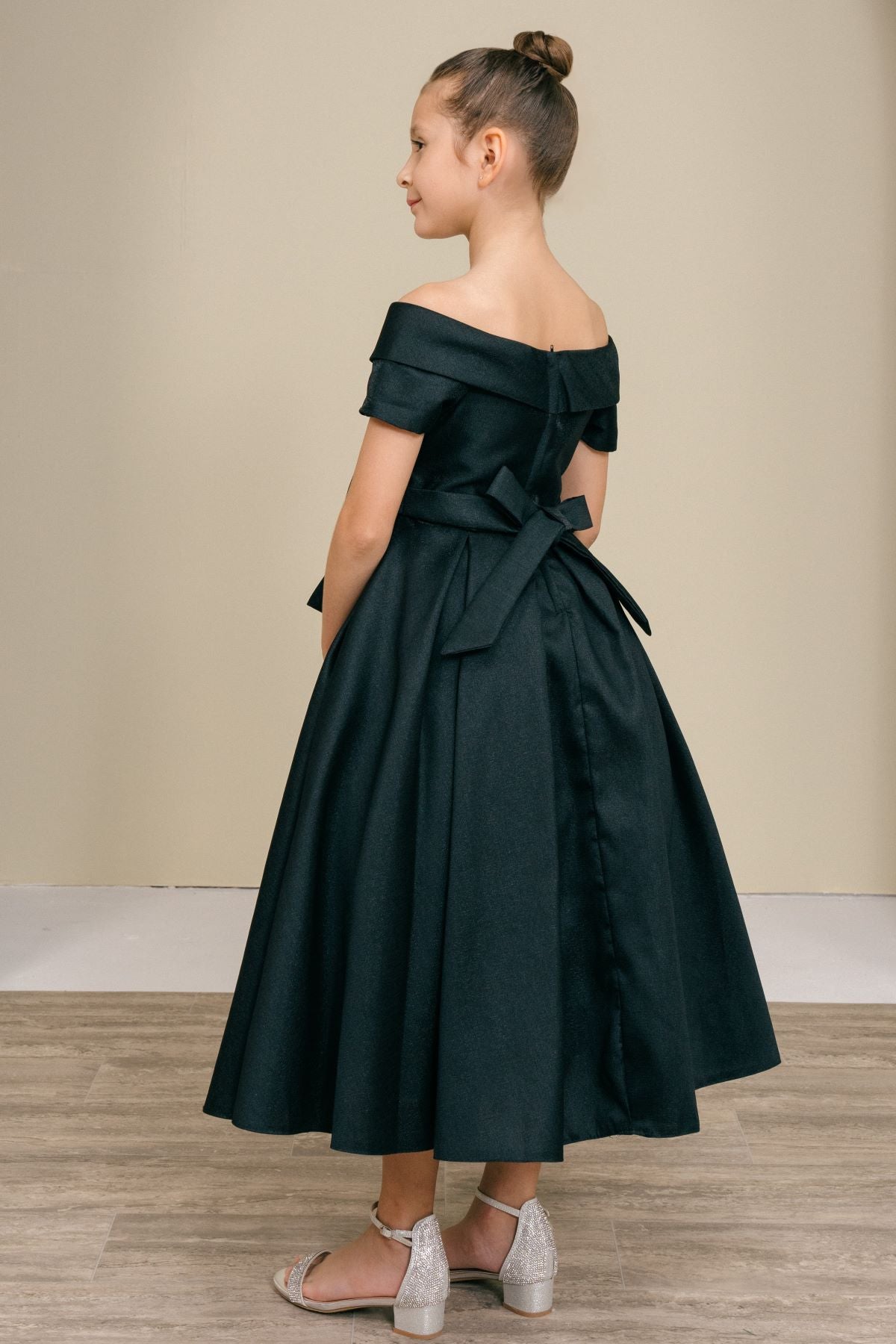 Flower Girl Dresses Midi A Line Ball Gown Flower Girl Dress Black