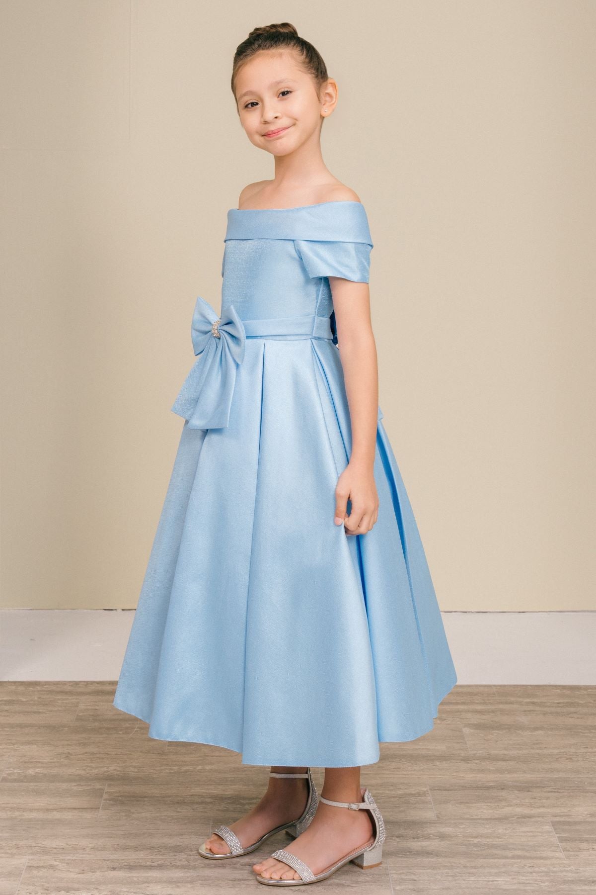 Flower Girl Dresses Midi A Line Ball Gown Flower Girl Dress Blue