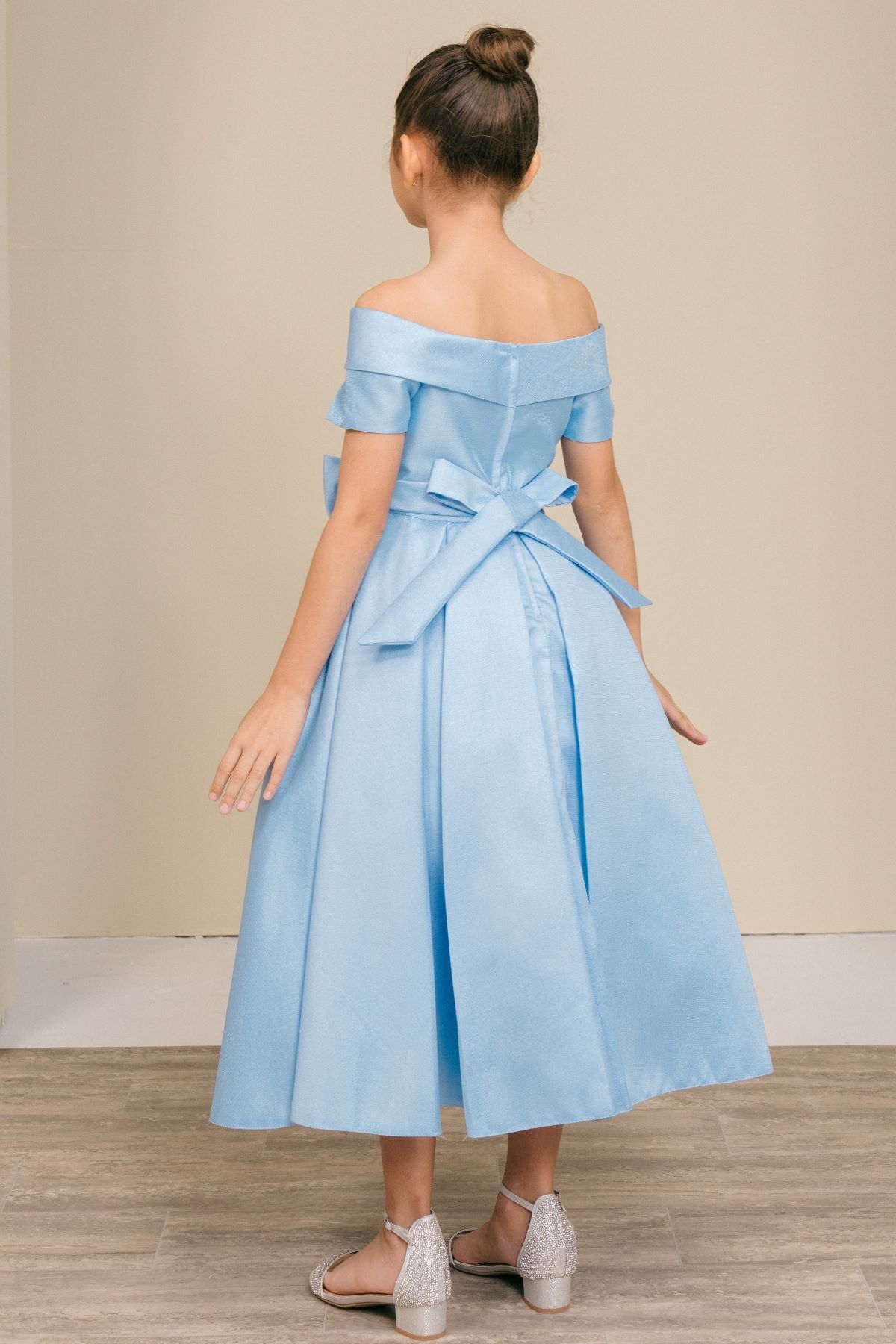 Flower Girl Dresses Midi A Line Ball Gown Flower Girl Dress Blue
