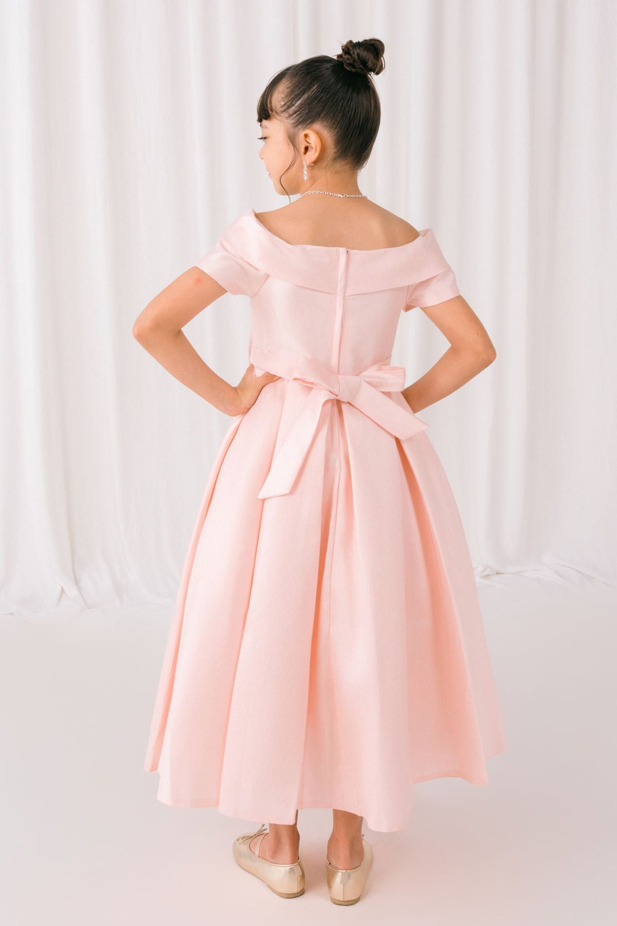 Flower Girl Dresses Midi A Line Ball Gown Flower Girl Dress Blush