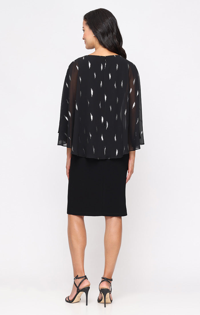 Mother of the Bride Dresses Short Mother of the Bride Fitted Cocktail Dress BLACK SILVER