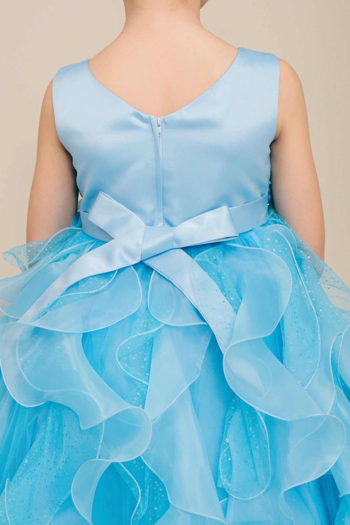 Flower Girl Dresses Sequin Beaded Ruffle A Line Flower Girl Dress Blue