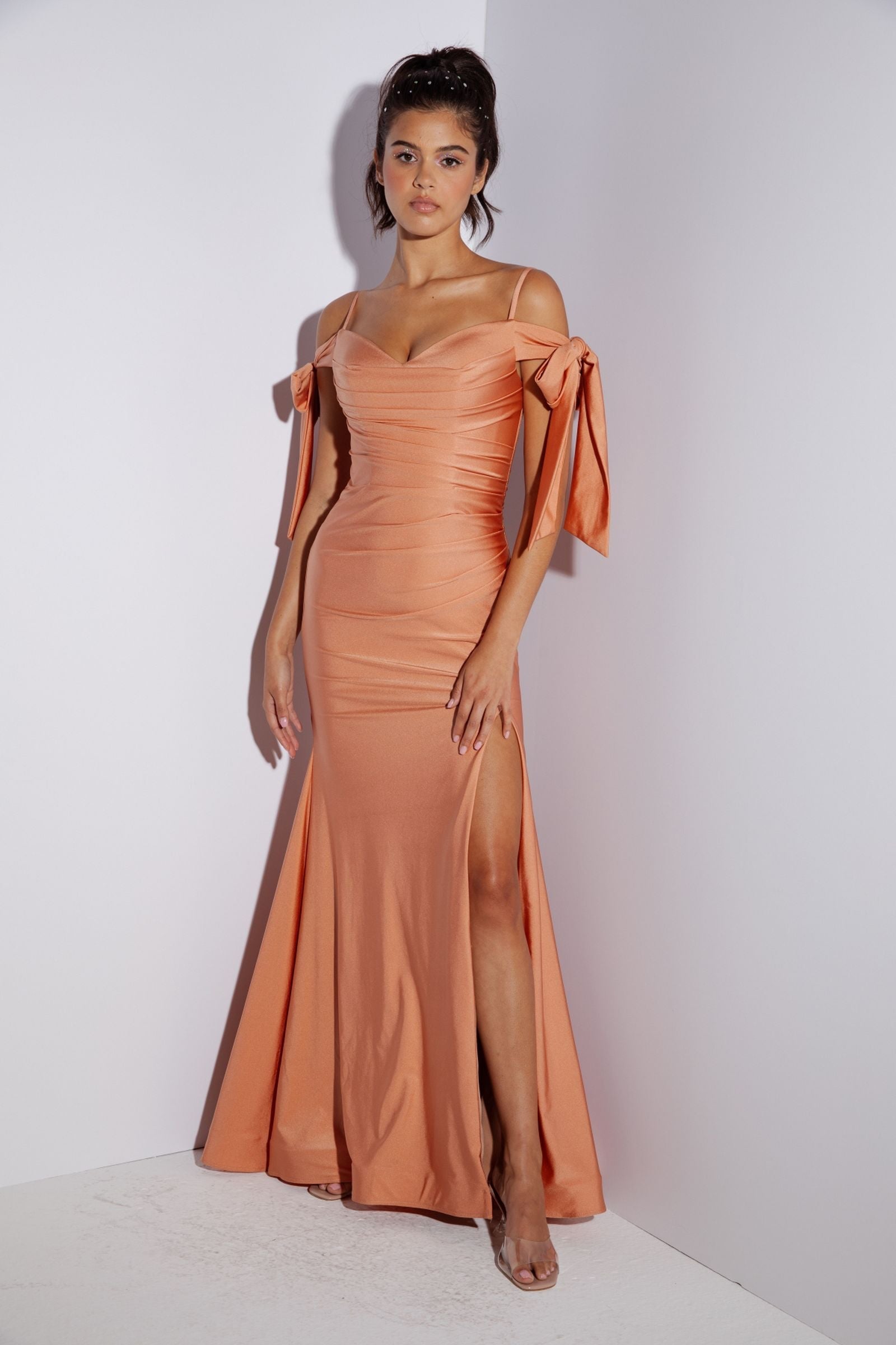 Prom Dresses Long Fitted Formal Prom Dress Eureka Fashion 9181 Desert Coral