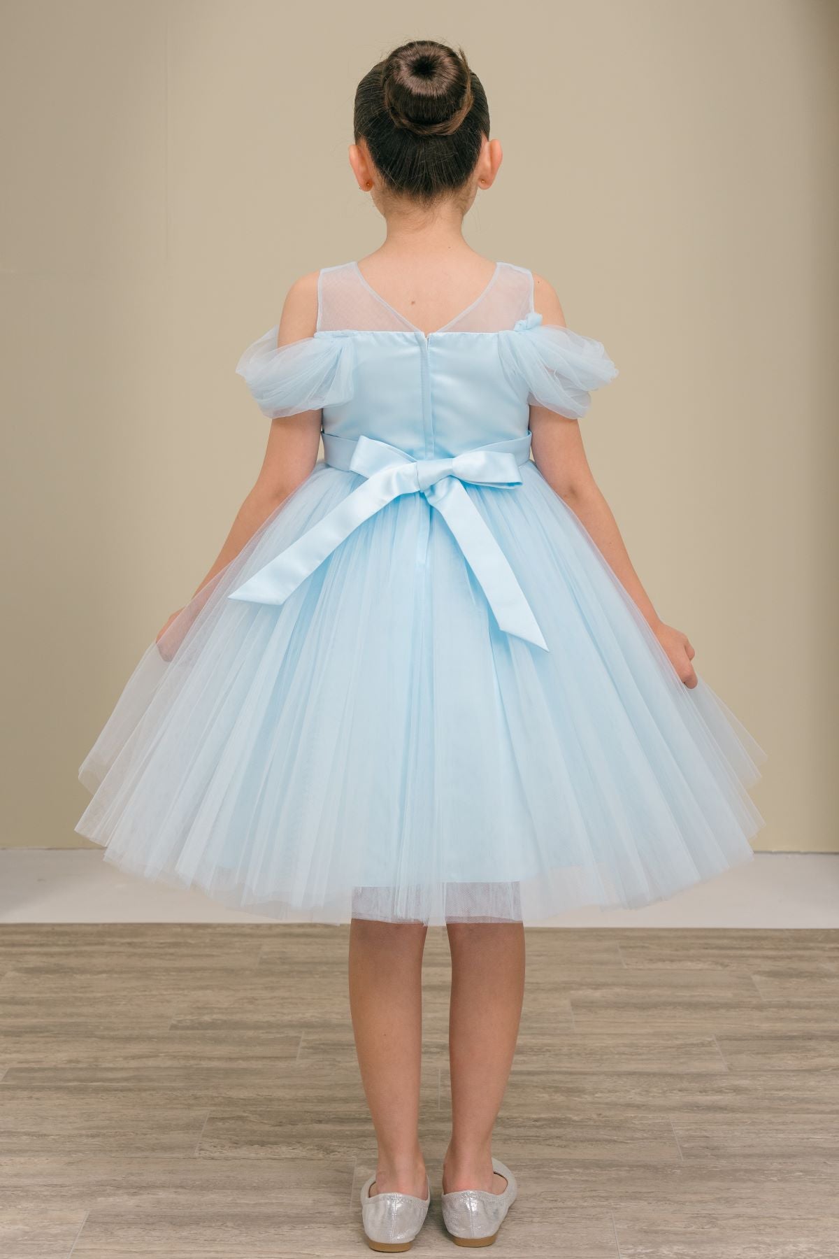 Flower Girl Dresses Ball Gown A Line Floral Short Flower Girl Dress Blue